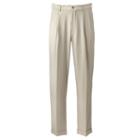 Men's Grand Slam Performance Easy-care Double-pleated Golf Pants, Size: 38x34, Light Grey