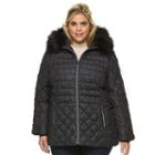 Plus Size Zeroxposur Sabrina Hooded Mixed-media Puffer Jacket, Women's, Size: 2xl, Ovrfl Oth