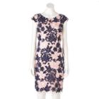 Women's Dr By Donna Ricco Floral Embroidered Sheath Dress, Size: 10 Avg/reg, Blue (navy)