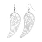 Journee Collection Stainless Steel Wing Drop Earrings, Women's, Grey