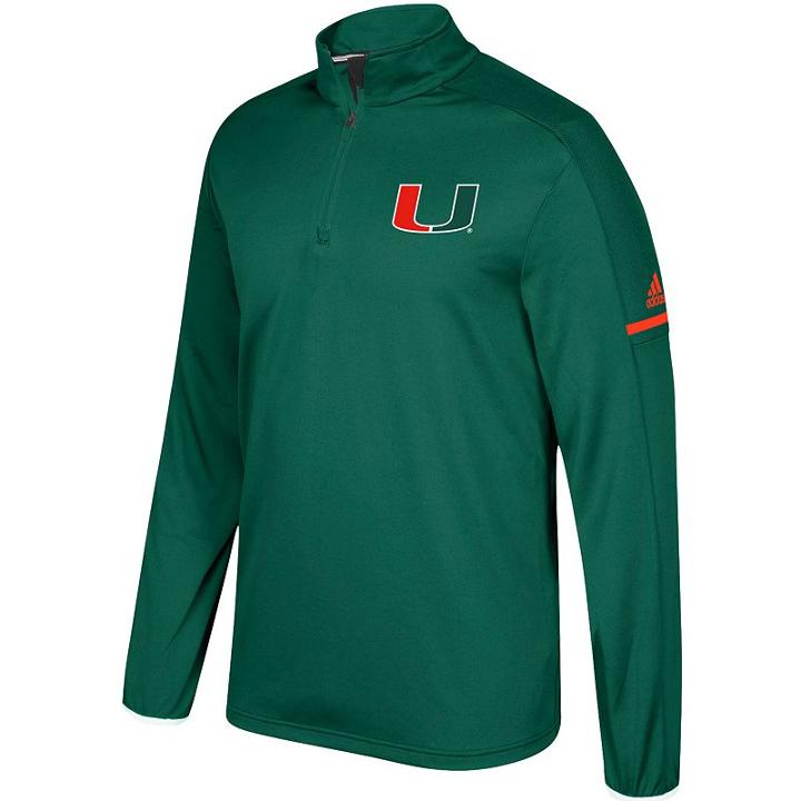 Men's Adidas Miami Hurricanes Sideline Pullover, Size: Small, Multicolor