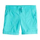 Girls 7-16 & Plus Size So&reg; Rolled Cuff Cargo Bermuda Shorts, Size: 7, Turquoise/blue (turq/aqua)