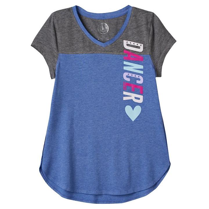 Plus Size So&reg; Burnout Blocked Tee, Girl's, Size: 14 1/2, Dark Blue