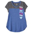 Plus Size So&reg; Burnout Blocked Tee, Girl's, Size: 14 1/2, Dark Blue