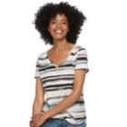 Petite Sonoma Goods For Life&trade; Essential V-neck Tee, Women's, Size: Xs Petite, Blue