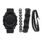 Men's American Exchange Digital Watch & Bracelet Set, Size: Large, Black