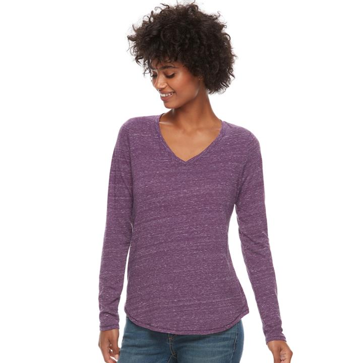 Women's Sonoma Goods For Life&trade; Essential V-neck Tee, Size: Small, Purple