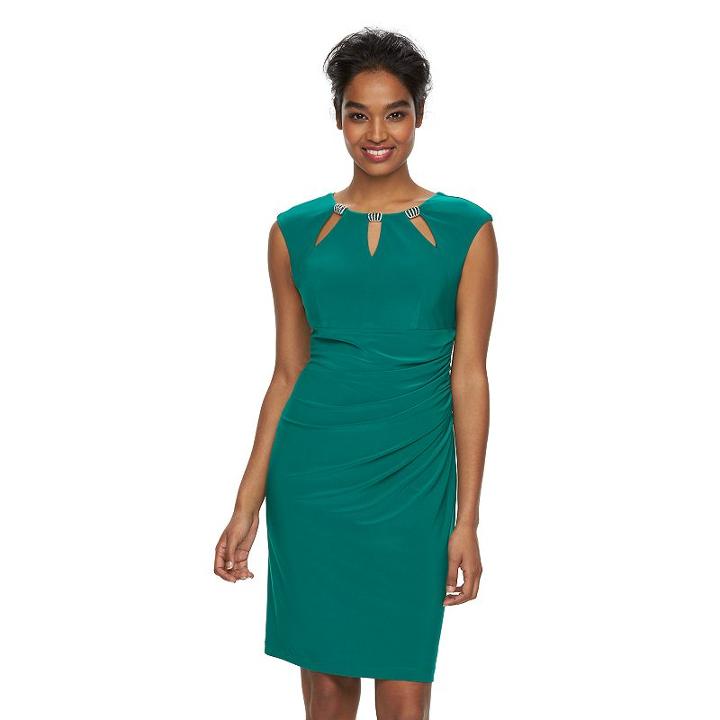 Women's Scarlett Cutout Sheath Dress, Size: 10, Green