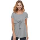 Maternity A:glow Tie Accent Popover Nursing Tee, Women's, Size: Xl-mat, Dark Grey
