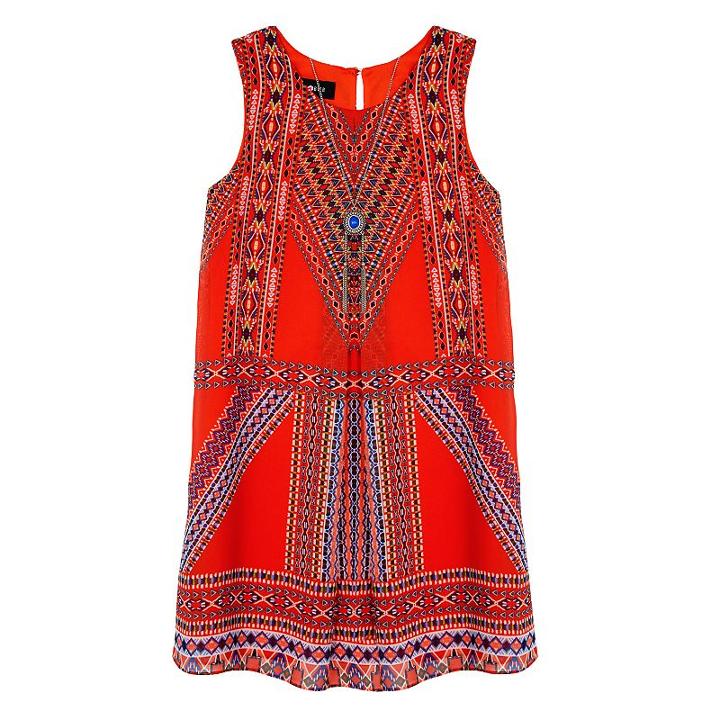 Girls 7-16 Iz Amy Byer Geometric Dress With Necklace, Girl's, Size: 16, Ovrfl Oth
