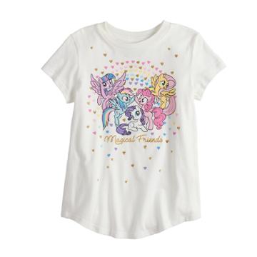 Girls 4-10 Jumping Beans&reg; My Little Pony Magical Friends Glittery Graphic Tee, Size: 5, Natural
