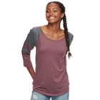 Juniors' So&reg; Lace-up Shoulder Baseball Tee, Teens, Size: Xs, Dark Pink