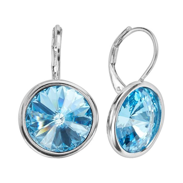 Illuminaire Crystal Silver-plated Drop Earrings - Made With Swarovski Crystals, Women's, Blue