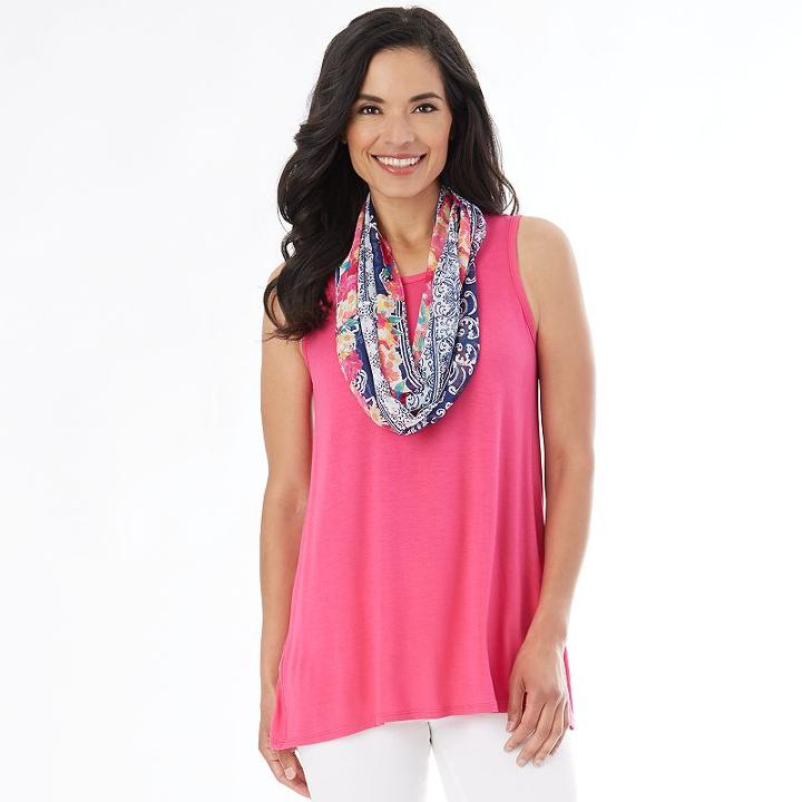 Women's Apt. 9 Infinity Scarf Tank Top, Size: Small, Ovrfl Oth