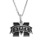 Fiora Sterling Silver Mississippi State Bulldogs Team Logo Pendant Necklace, Women's, Size: 16, Grey