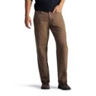 Men's Lee Flannel-lined Straight-leg Jeans, Size: 36x32, Dark Brown