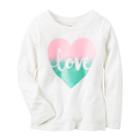 Girls 4-8 Carter's Long Sleeve Jersey Graphic Tee, Size: 7, White