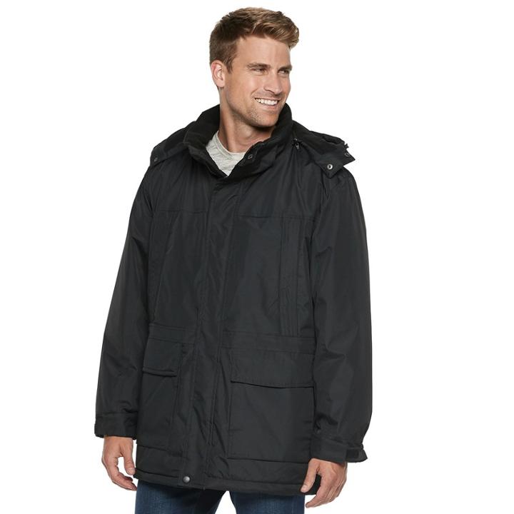 Men's Victory Rugged Wear Hooded Parka, Size: Medium, Black