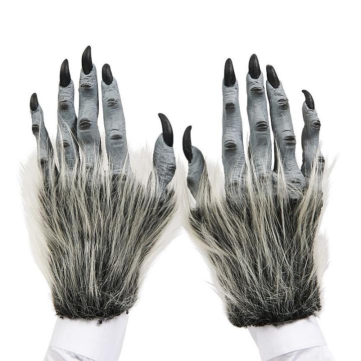 Adult Grey Beast Costume Hands, Size: Standard, Multicolor