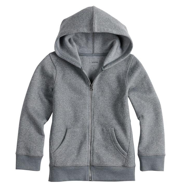 Boys 4-12 Sonoma Goods For Life&trade; Zip Hoodie, Size: 7, Med Grey