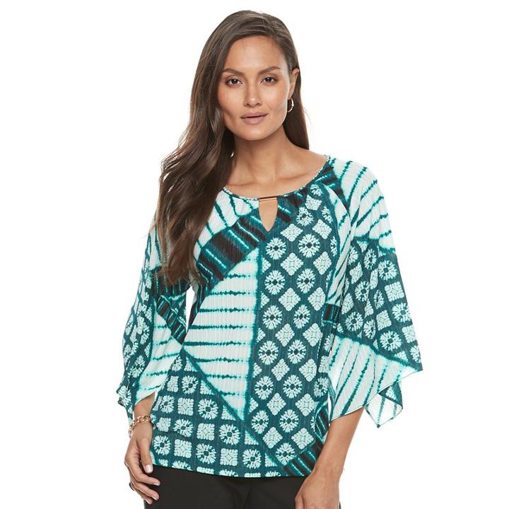 Women's Dana Buchman Printed Kimono Top, Size: Xs, Med Green