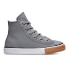 Boys' Converse Chuck Taylor All Star Leather High Top Shoes, Size: 4, Med Grey