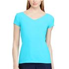 Women's Chaps V-neck Tee, Size: Xl, Blue