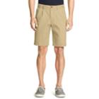 Men's Izod Double Pleated Saltwater Chino Shorts, Size: 32, Lt Beige