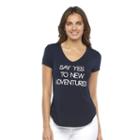 Women's Apt. 9&reg; V-neck Graphic Tee, Size: Xl, Blue (navy)