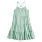Girls 4-10 Jumping Beans&reg; Tiered Tank Dress, Size: 7, Light Blue
