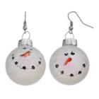 Snowman Ornament Drop Earrings, Women's, White