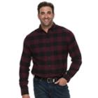 Big & Tall Croft & Barrow&reg; Regular-fit Flannel Woven Button-down Shirt, Men's, Size: 4xb, Dark Pink