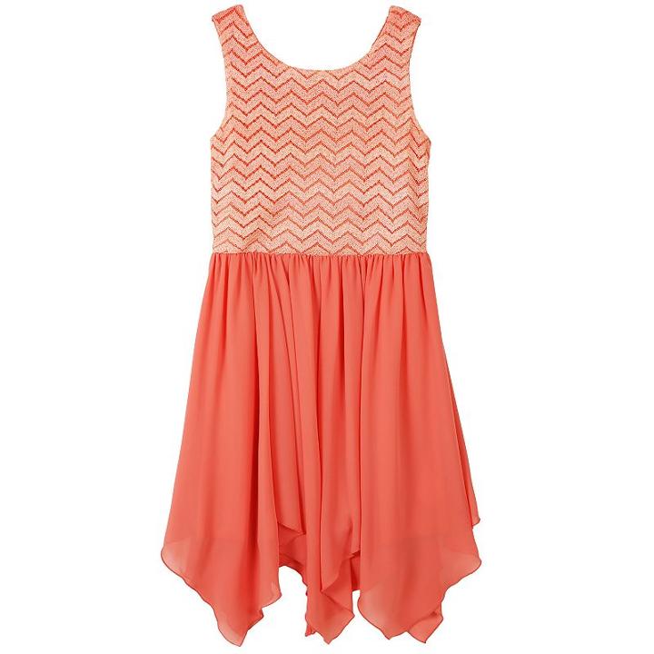 Girls 7-16 Speechless Handkerchief Hem Tank Dress, Girl's, Size: 16, Light Red