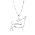 Diamond Classics Sterling Silver 1/10 Carat T.w. Chihuahua Pendant, Women's, Size: 18, White