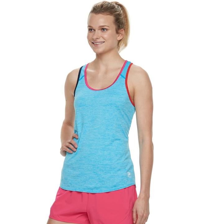 Women's Fila Sport&reg; Space-dyed Racerback Tank, Size: Xs, Med Blue