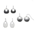 Black & White Nickel Free Drop Earring Set, Women's