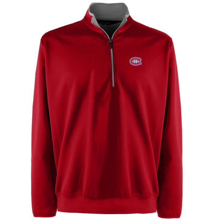 Men's Montreal Canadiens 1/4-zip Leader Pullover, Size: Medium, Red
