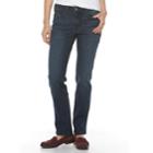 Women's Croft & Barrow&reg; Straight-fit 5-pocket Jeans, Size: 4 T/l, Blue Other