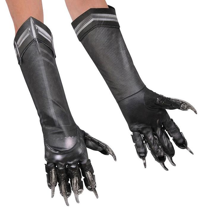 Kids Captain America: Civil War Black Panther Deluxe Costume Gloves, Boy's, Multicolor