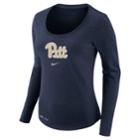 Women's Nike Pitt Panthers Slubbed Dri-fit Tee, Size: Medium, Blue (navy)