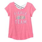 Girls 7-16 & Plus Size So&reg; Criss Cross Back Active Graphic Tee, Girl's, Size: 18 1/2, Dark Pink