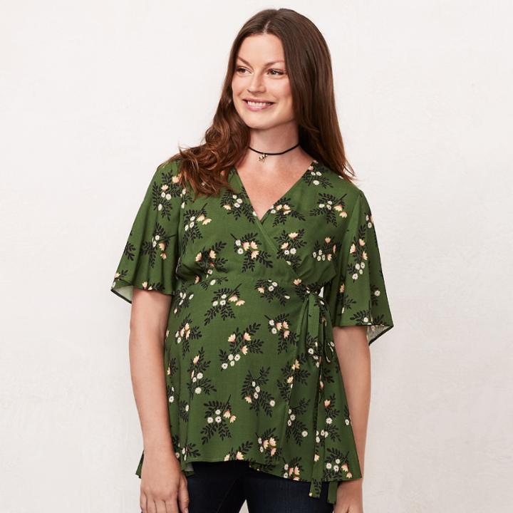 Maternity Lc Lauren Conrad Wrap Nursing Top, Women's, Size: Xs-mat, Green