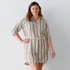 Plus Size Sonoma Goods For Life&trade; Linen Blend Shirtdress, Women's, Size: 1xl, Dark Blue