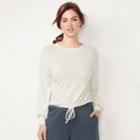 Women's Lc Lauren Conrad Drawstring Crop Sweatshirt, Size: Xl, Natural