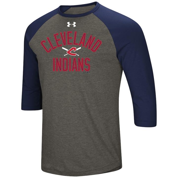 Men's Under Armour Cleveland Indians Tee, Size: Medium, Med Grey