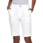 Women's Caribbean Joe Twill Skimmer Capris, Size: 6, White