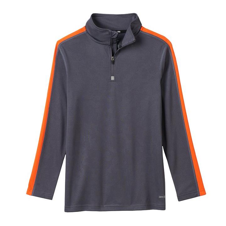 Boys 8-20 Tek Gear Striped-sleeve Tee, Boy's, Size: S(8), Dark Grey