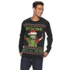 Men's Rick & Morty Pickle Christmas Sweater, Size: Large, Black