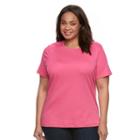 Plus Size Croft & Barrow&reg; Essential Crewneck Tee, Women's, Size: 3xl, Med Pink