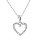 10k White Gold 1/4-ct. T.w. Round-cut Diamond Heart Pendant, Women's, Size: 18